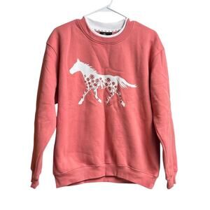 King Universal Vintage Peach Color Horse Sweatshirt